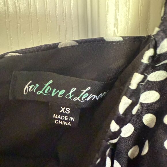 For Love and Lemons Kat Long Sleeve Corset Top Women XS Black‎ Polka Dot - Picture 3 of 12